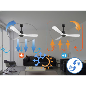 Ventilateur de plafond Réversible  Thermostat Wifi Moteur à courant continu Toits en pente Télécommande Hypersilence Mémoire Shopify Vendible (AUTOMATIQUE)