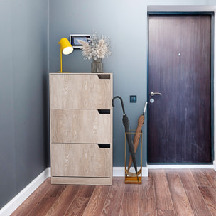 Scarpiera Portascarpe 3 Ante In Legno MDF Da Ingresso Salvaspazio A Ribalta Design Con Maniglie A Scomparsa Doppia Profondità Slim Soggiorno Ca