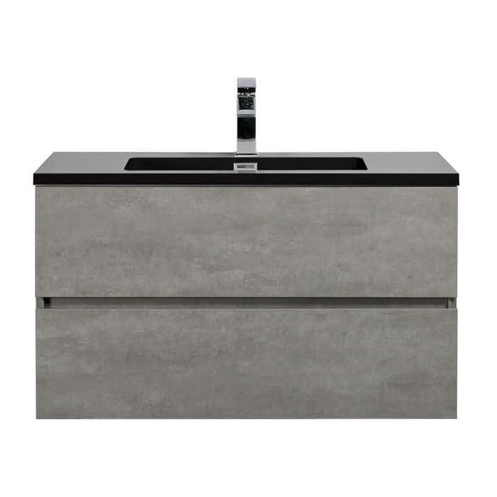 Tomasucci Meuble de salle de bain WILLY CIMENT NOIR 90