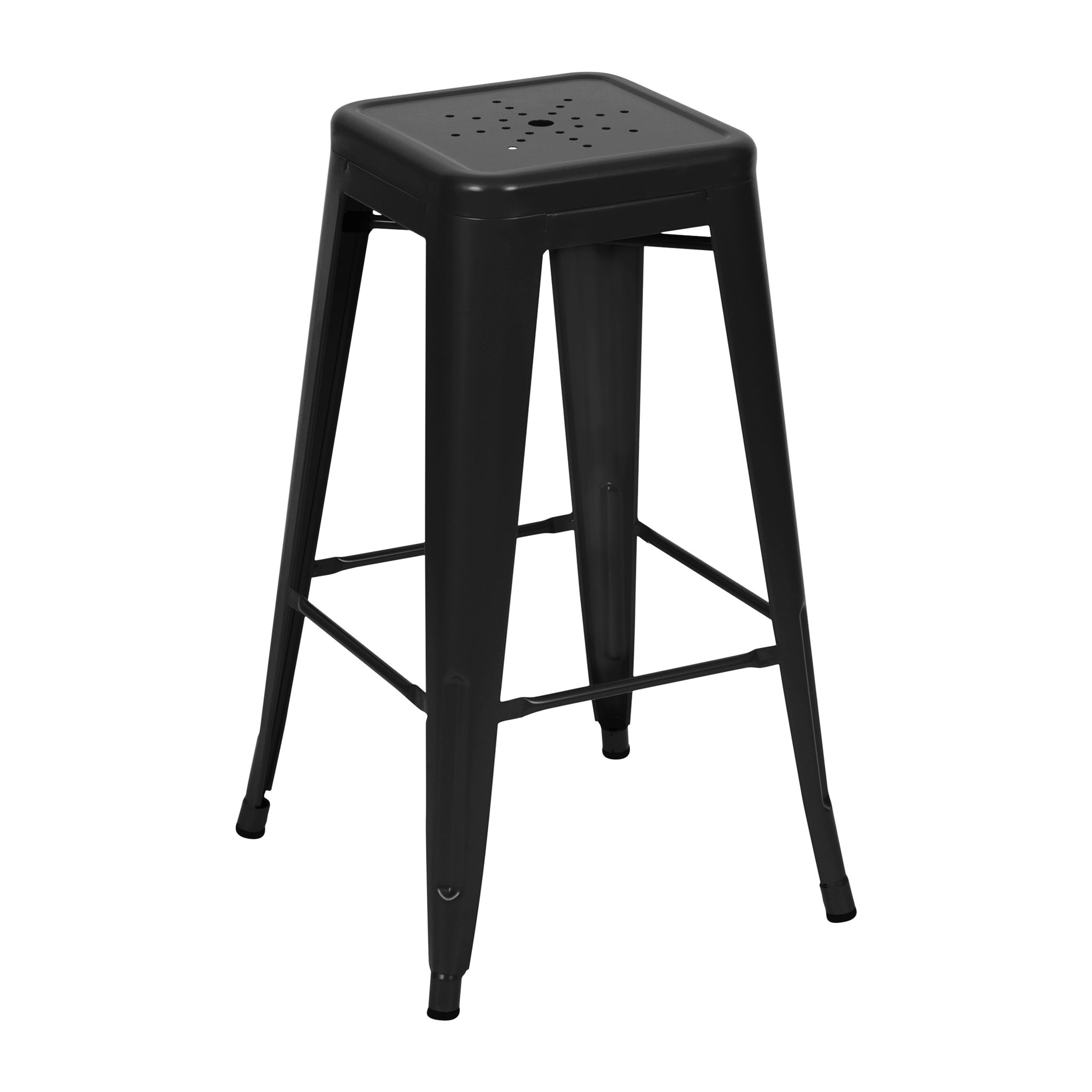 Tabouret pour îlot central 66 cm en métal noir mat (lot de 2) - Indus