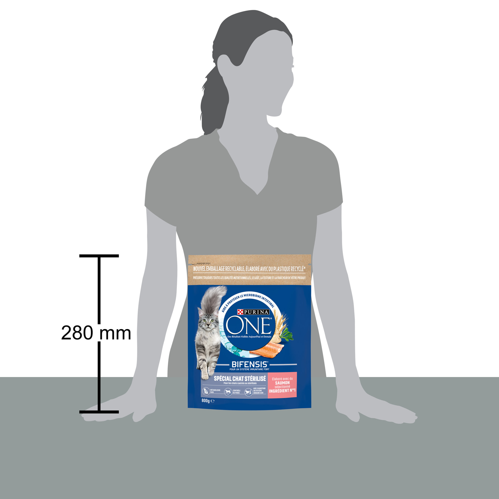 PURINA ONE CHAT Stérilisé Saumon 800g - Lot de 4