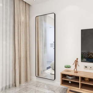 Specchio da terra o parete 50x160 cm con telaio nero moderno - Vichy