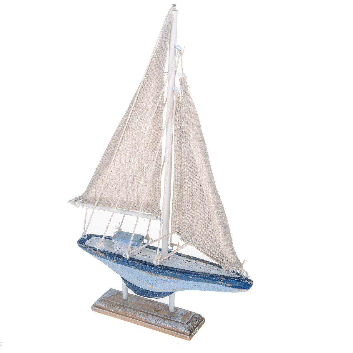 Barca. Altezza 31,8 Cm - Pezzi 4 - 18,5X31,8X5,3cm - Colore: Blu - Bianchi Dino - Marina, Decori Tema Marino