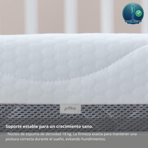 Colchón de Cuna/Maxicuna - 12 cm de altura - Ergonómico y Transpirable - Firmeza Media - Dreams