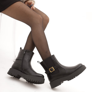 STIVALETTO ELASTICI BASSO FIBBIA CHOCOLA' NERO