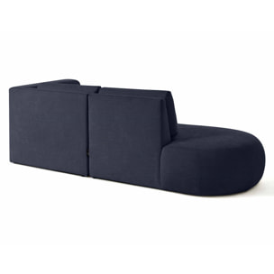 Santorini - canapé modulable d'angle droit - 4 places - en tissu texturé - Bleu marine