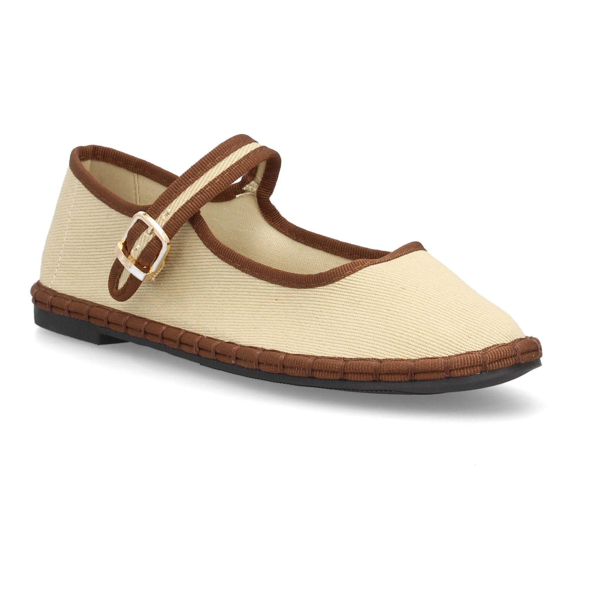 Merceditas de lona con ribete a contraste