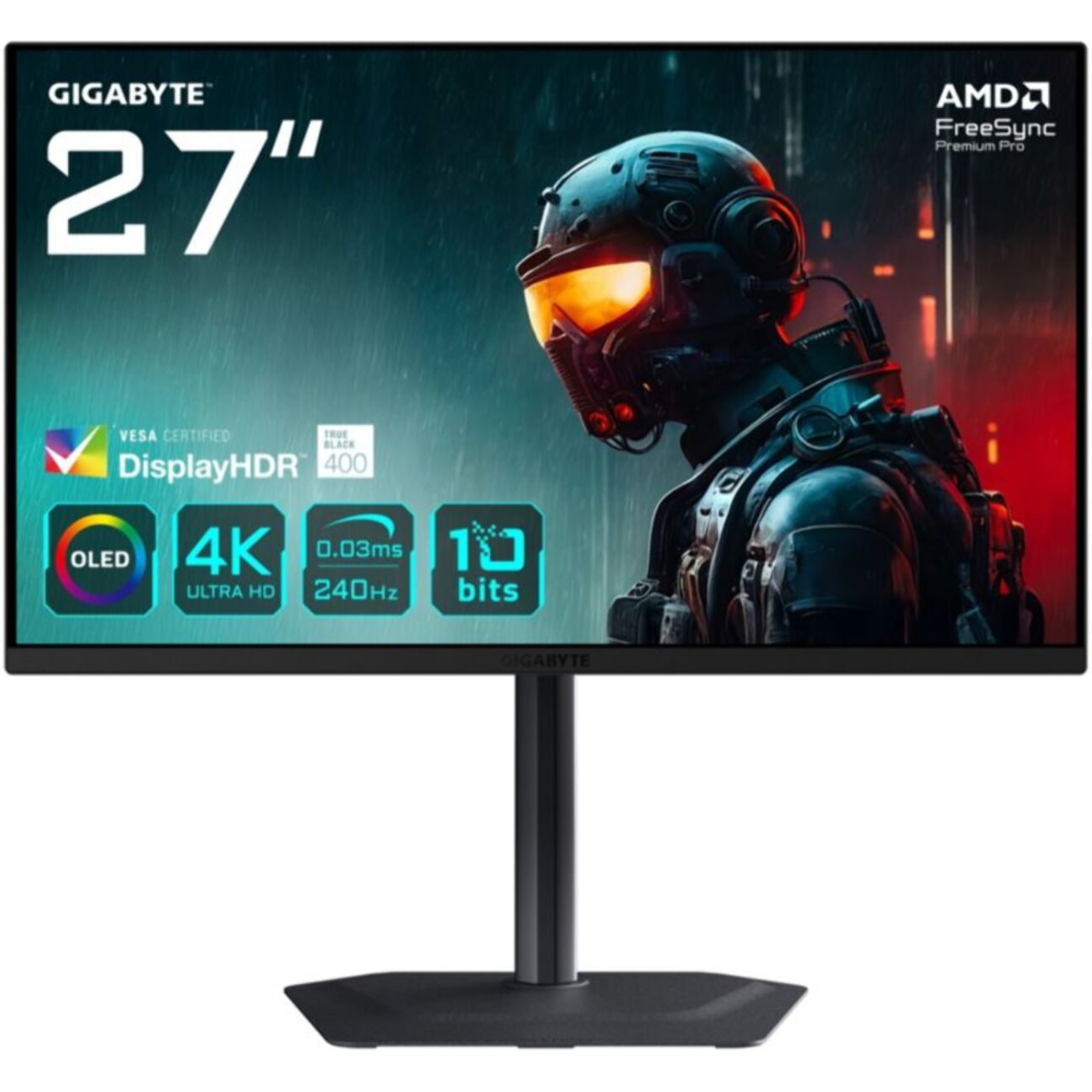 Ecran PC Gamer GIGABYTE MO27U2 27" 4K 240Hz QD-OLED HDR True Black 400 HDMI 2.1 USB-C 15W AMD FreeSync