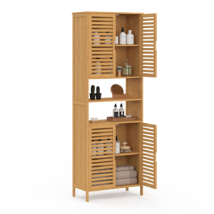Armoire salle de bain Maya bambou 4 portes