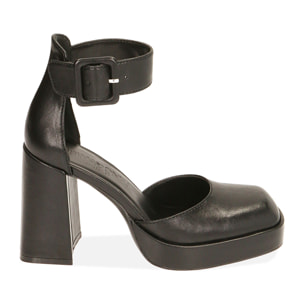 Décolleté nere chunky, tacco 10 cm