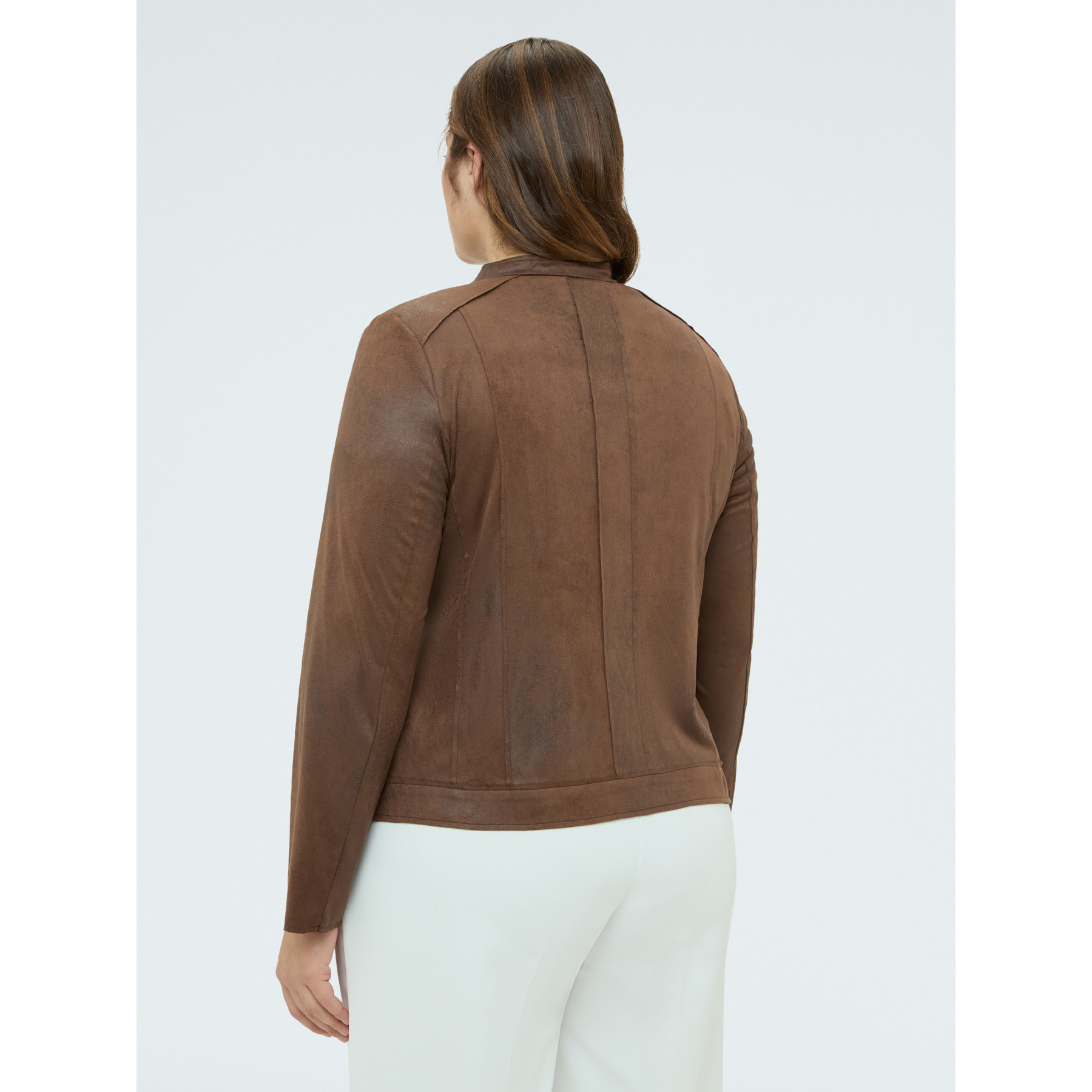 Fiorella Rubino - Giacca biker soft touch - Marrone