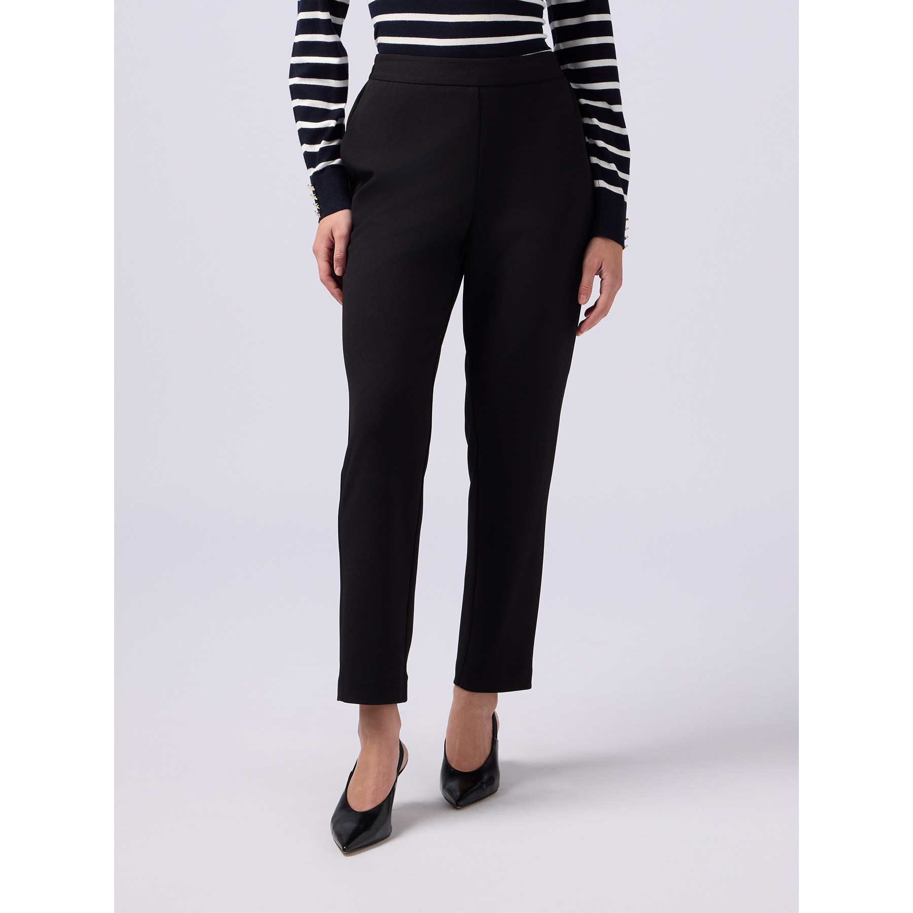 Oltre - Pantaloni joggers in tessuto scuba crêpe - Nero