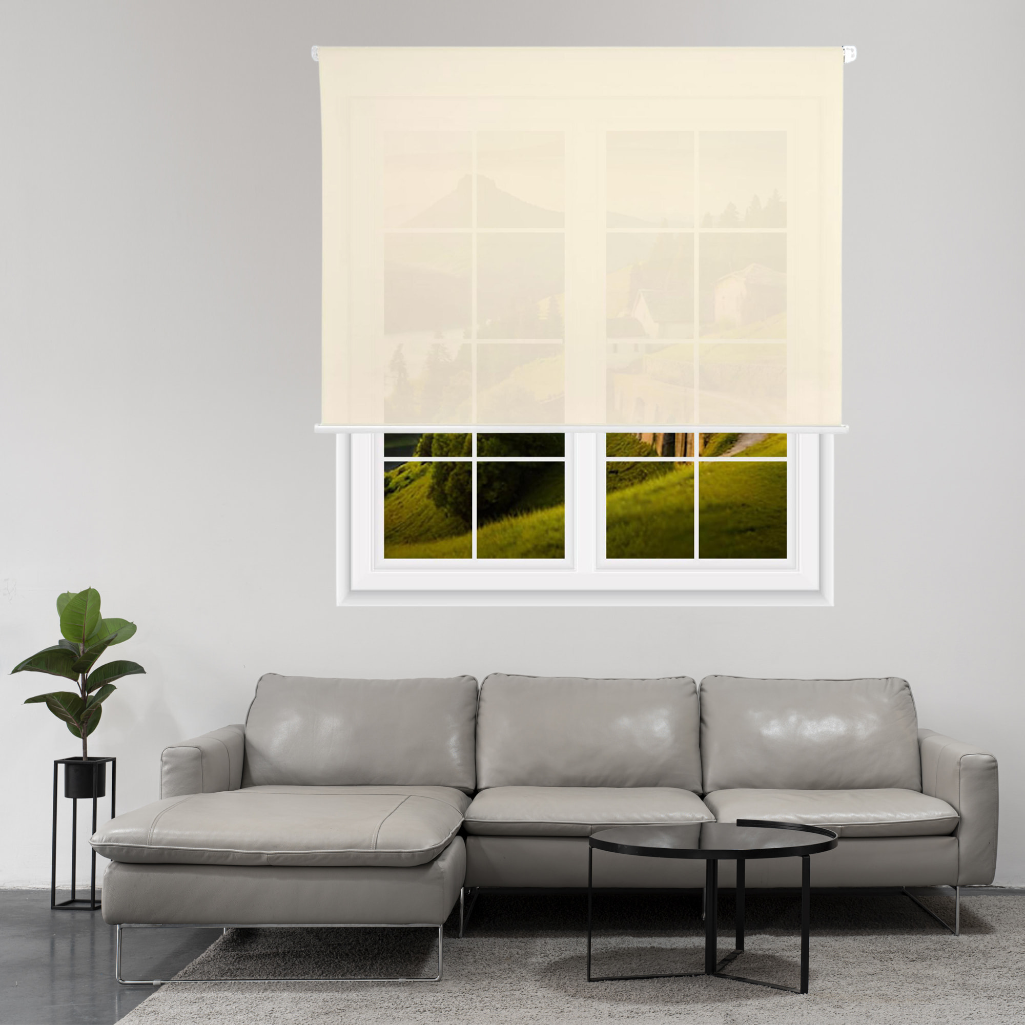 Well home estor enrollable translúcido liso - beige, 180 x 110cm (ancho x largo)/tamaño de la tela 177 x 105cm