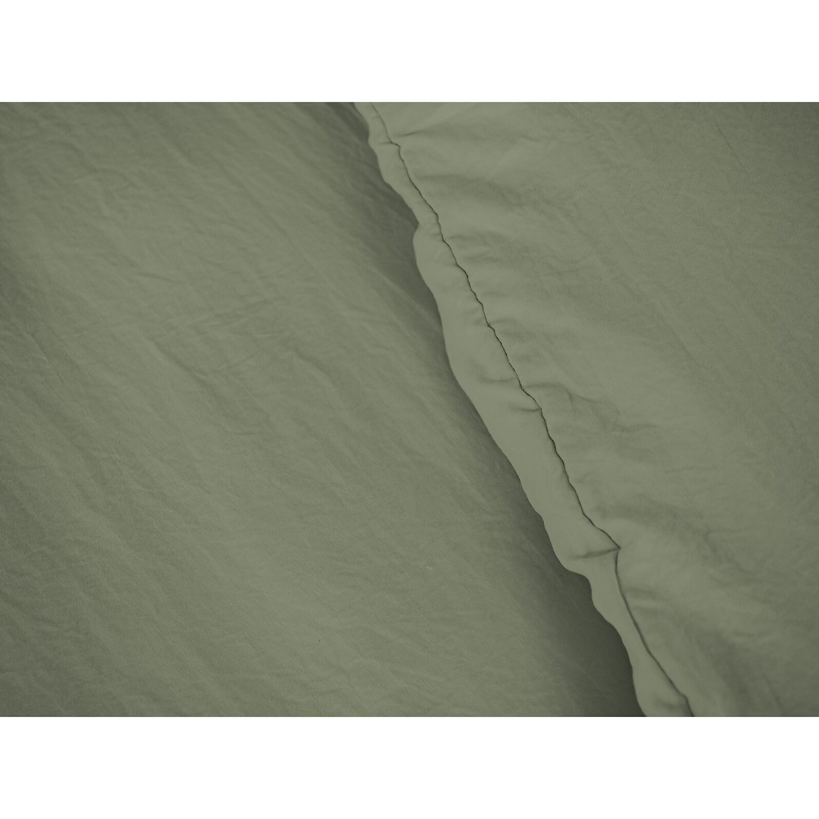 Parure housse de couette 3pc 100% microfibre lavee_vert olive
