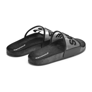 Slippers Superga Uomo Donna Nero 1908 Slides Clear Identity