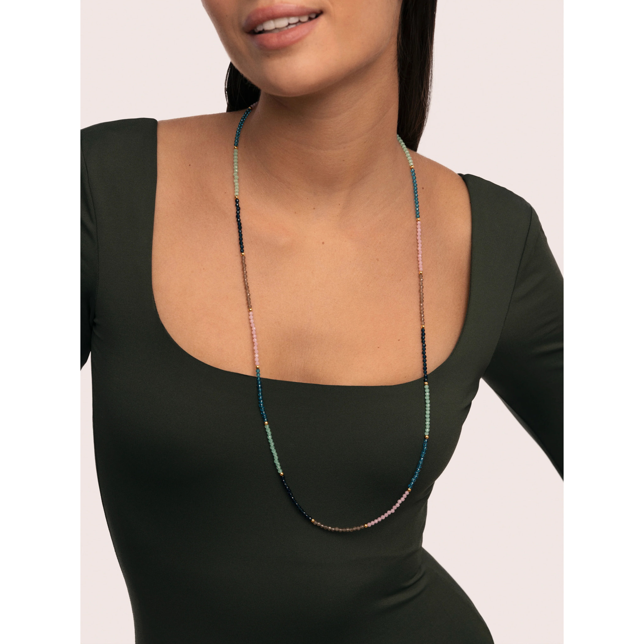 Collar Dye Dots Bruma Acero Baño Oro