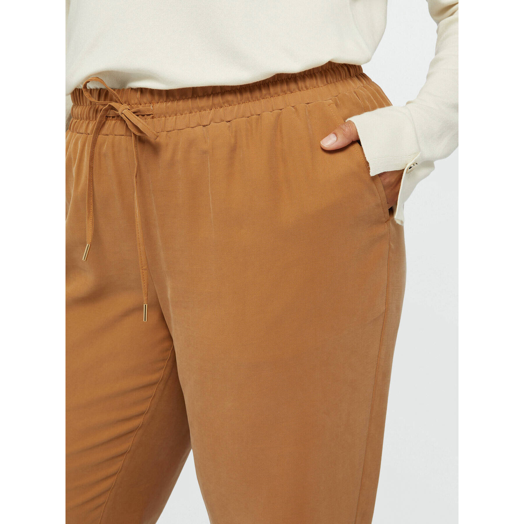 Fiorella Rubino - Pantaloni joggers con tasche all'americana - Marrone