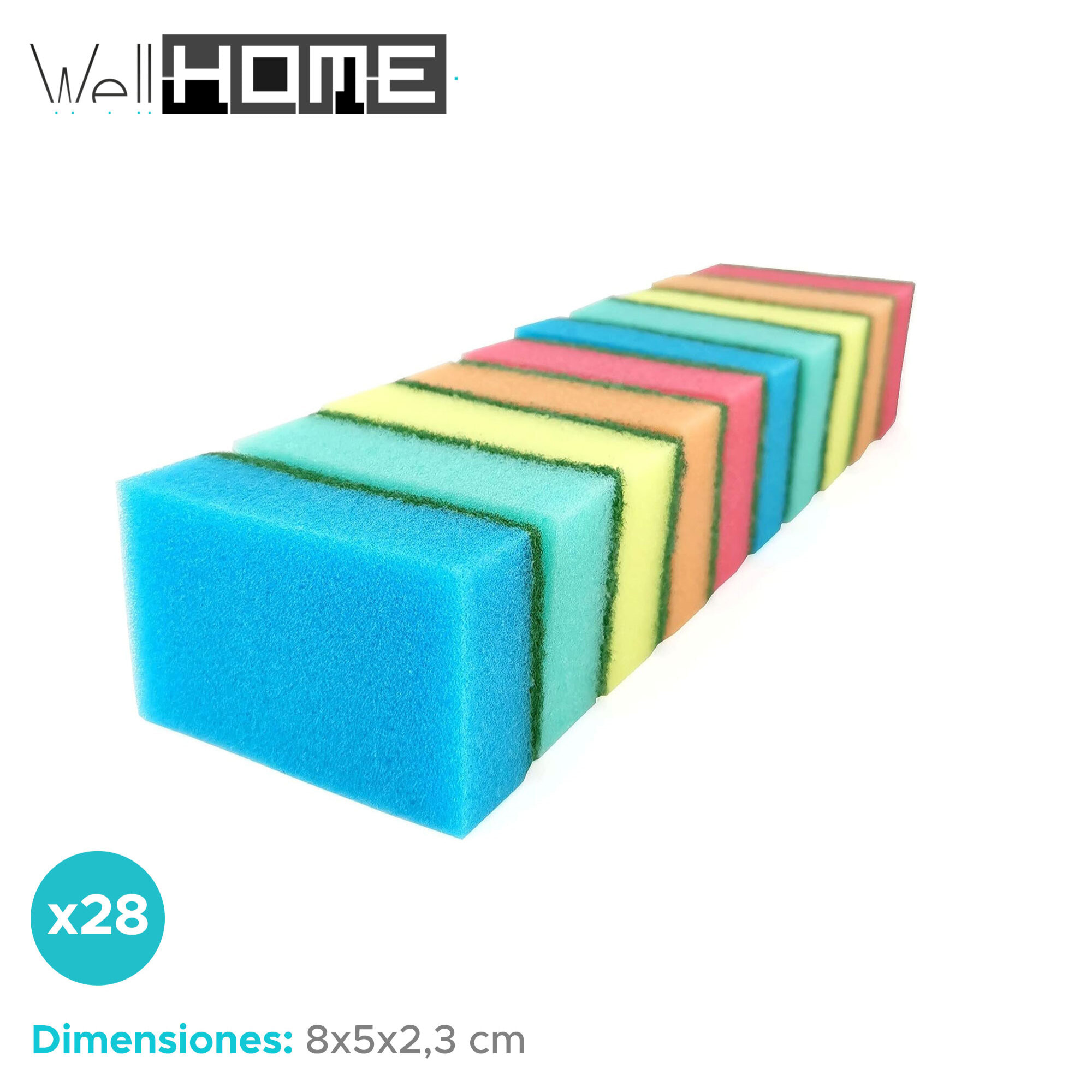 WELL HOME - Surtido de 28 etropajos en 4 colores diferentes de 8x5x2,3cm