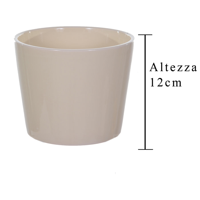 Vaso Cachepot In Ceramica. Larghezza 15,5 Cm - Pezzi 6 - 15,5X12X15,5cm - Colore: Bianco - Bianchi Dino - Ceramica