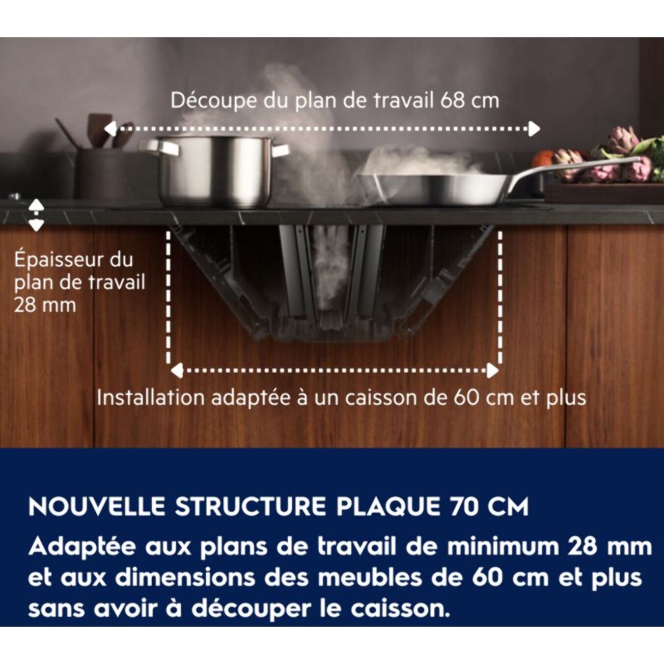 Plaque induction aspirante ELECTROLUX KCC73443CZ SaphirMatt