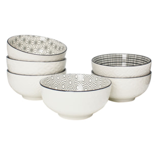 Lot de 6 grands bols, KOMAE