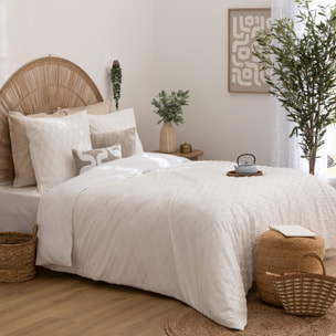 Parure de lit 3 pièces "Edie" jacquard blanc 240x220cm