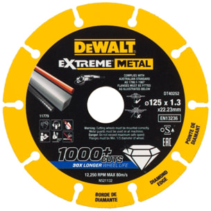 Disque Extreme métal - Ø 125 x 22,23 x 1,3 mm - DEWALT - DT40252-QZ