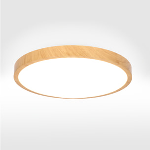 FORLIGHT Plafon Ip44 Tempo Ø410Mm Led 22,8W 3000K Imitación Madera 1821Lm