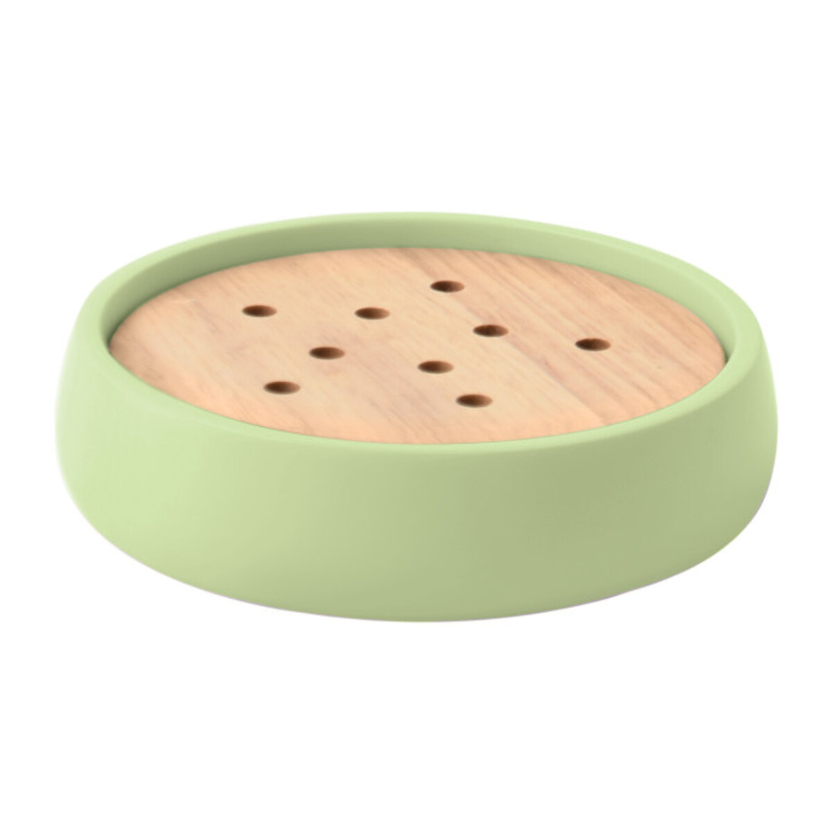Porte savon Polyrésine & Bois SVEN Matcha Spirella