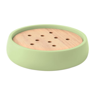 Porte savon Polyrésine & Bois SVEN Matcha Spirella