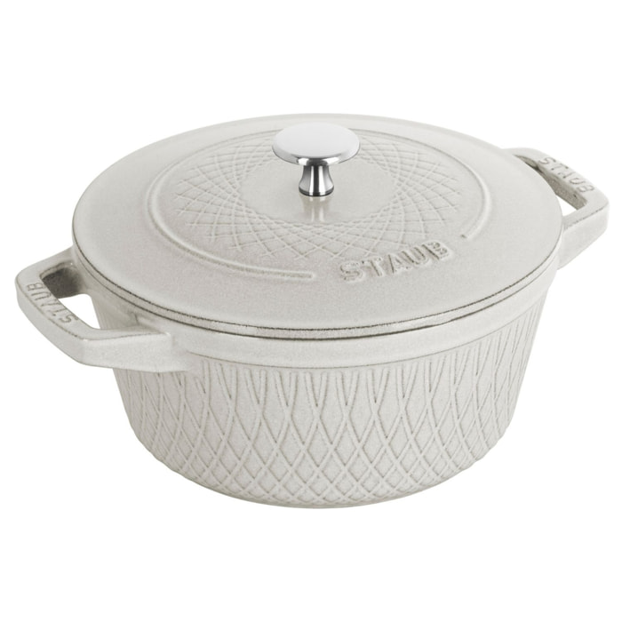 Cocotte twister 20 cm, Rond(e), Truffe blanche, Fonte