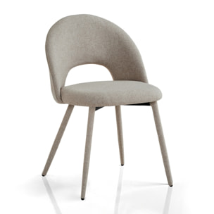 Lot de 4 chaises de salle à manger Tomasucci SELMA, en tissu, beige, 54 × 51 × 79 cm