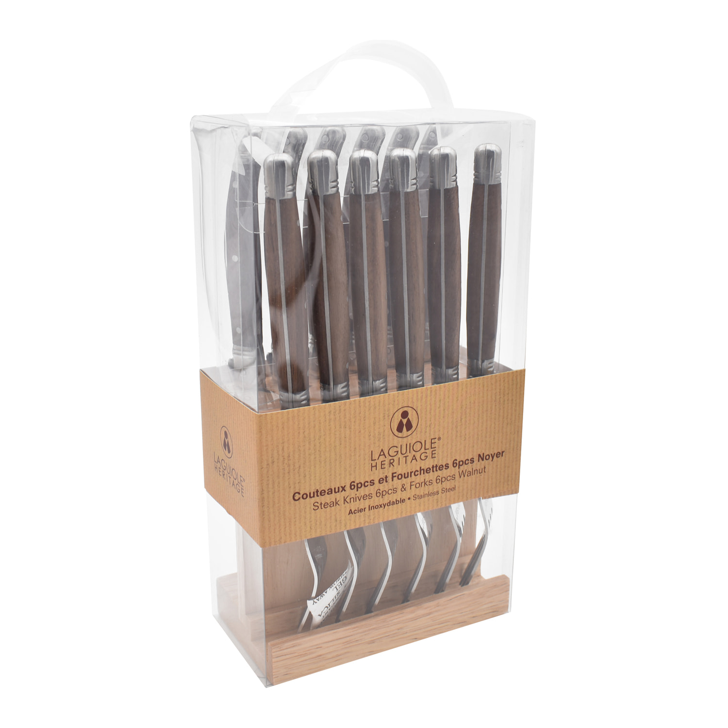 Set de couteaux et fourchettes manche bois de noyer 12pcs