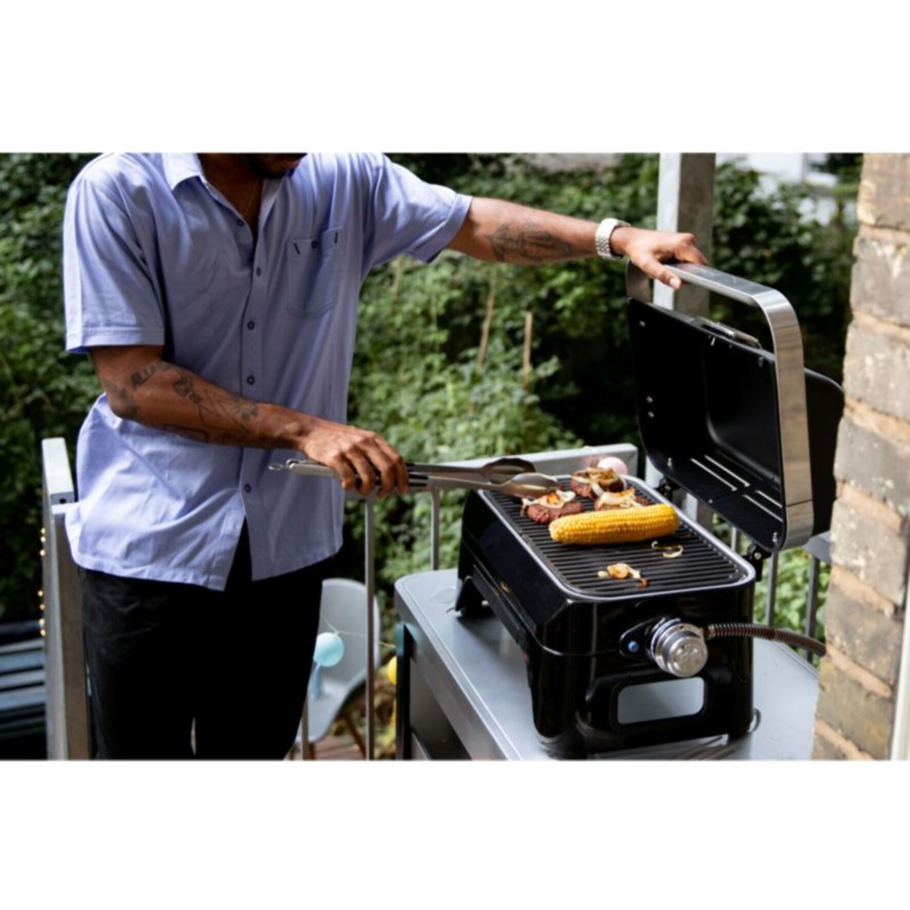 Barbecue gaz CAMPINGAZ ATTITUDE 2GO inox à poser, 48x26 cm