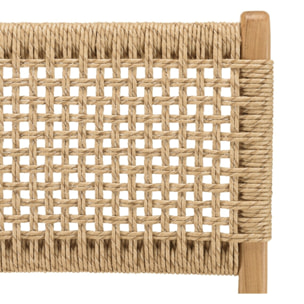 VALERIA - Lot de 2 tabourets bar de jardin en bois de teck rotin beige