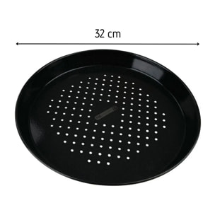 Lot de 2 plaques à pizza perforées rondes, four et barbecue 32 cm FM Professional Barbecue