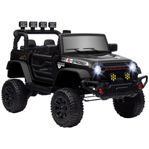 Coche Eléctrico para Niños de +3 Años Carro Eléctrico Infantil Todoterreno de Batería 12V con Mando a Distancia Ruedas Amortiguadas Faros LED Bocina Música Negro