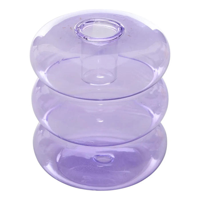 Bougeoir Pool en Verre 9x9x10,5cm Violet