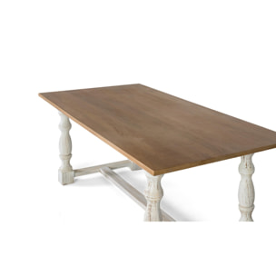 Mesas de Comedor de Madera de Mango 200 Cm Estilo Rústico Moderno