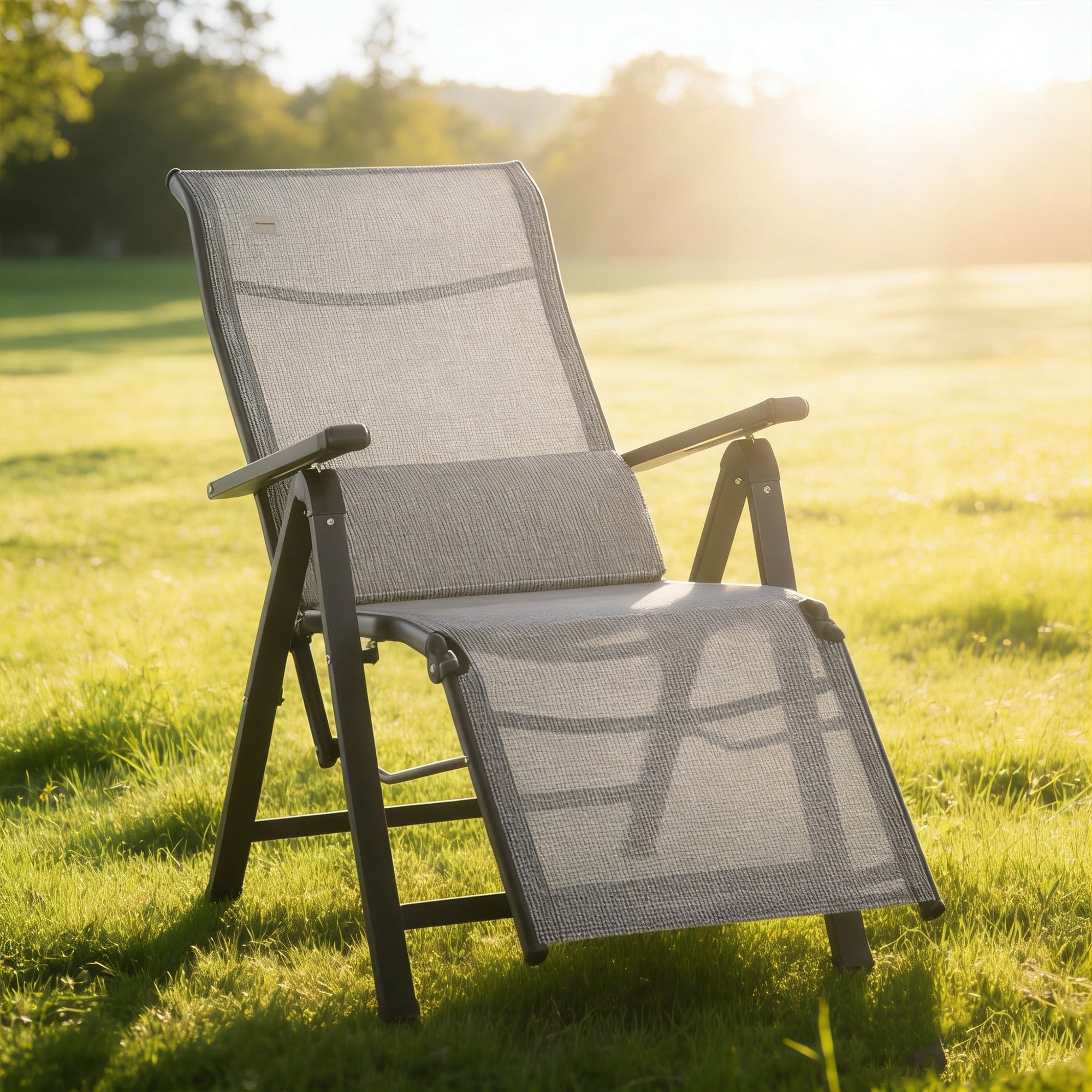 Tumbona Plegable de Jardín, Tumbona Gravedad Cero con Respaldo Ajustable en 9 Posiciones, con Cojín, para Terraza, Piscina, Playa, Carga 150 kg, 70x65x111 cm, Gris