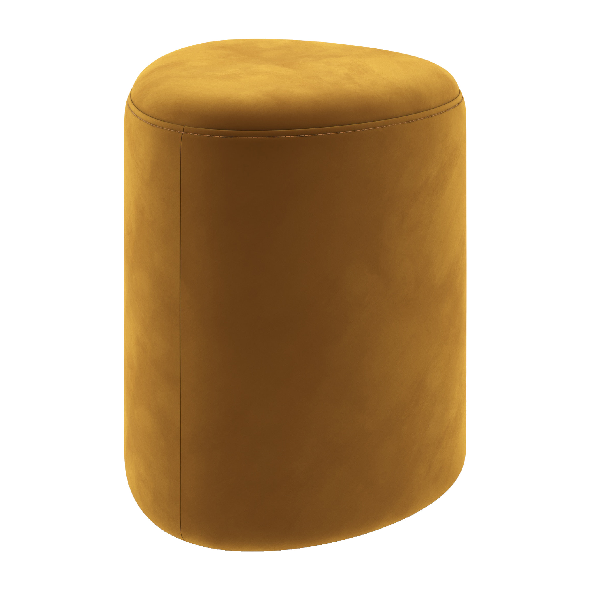 Pouf Emmy triangulaire en velours jaune