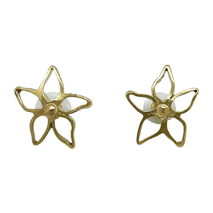 Pendiente presión Irregular Blom en dorado chapado latón