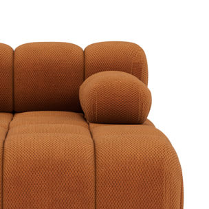 Ruby - module d'assise méridienne droite en velours texturé - Terracotta