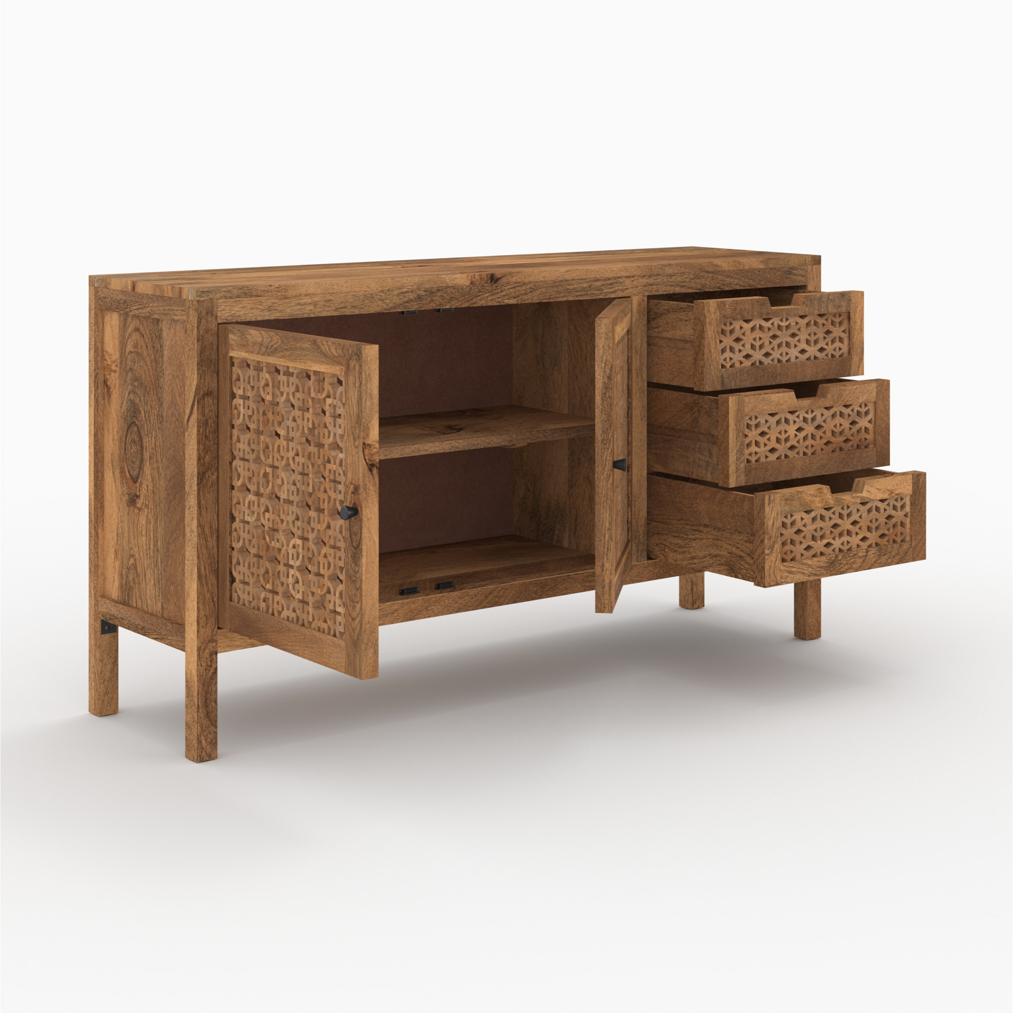 Buffet ajouré en bois de manguier - Jaya