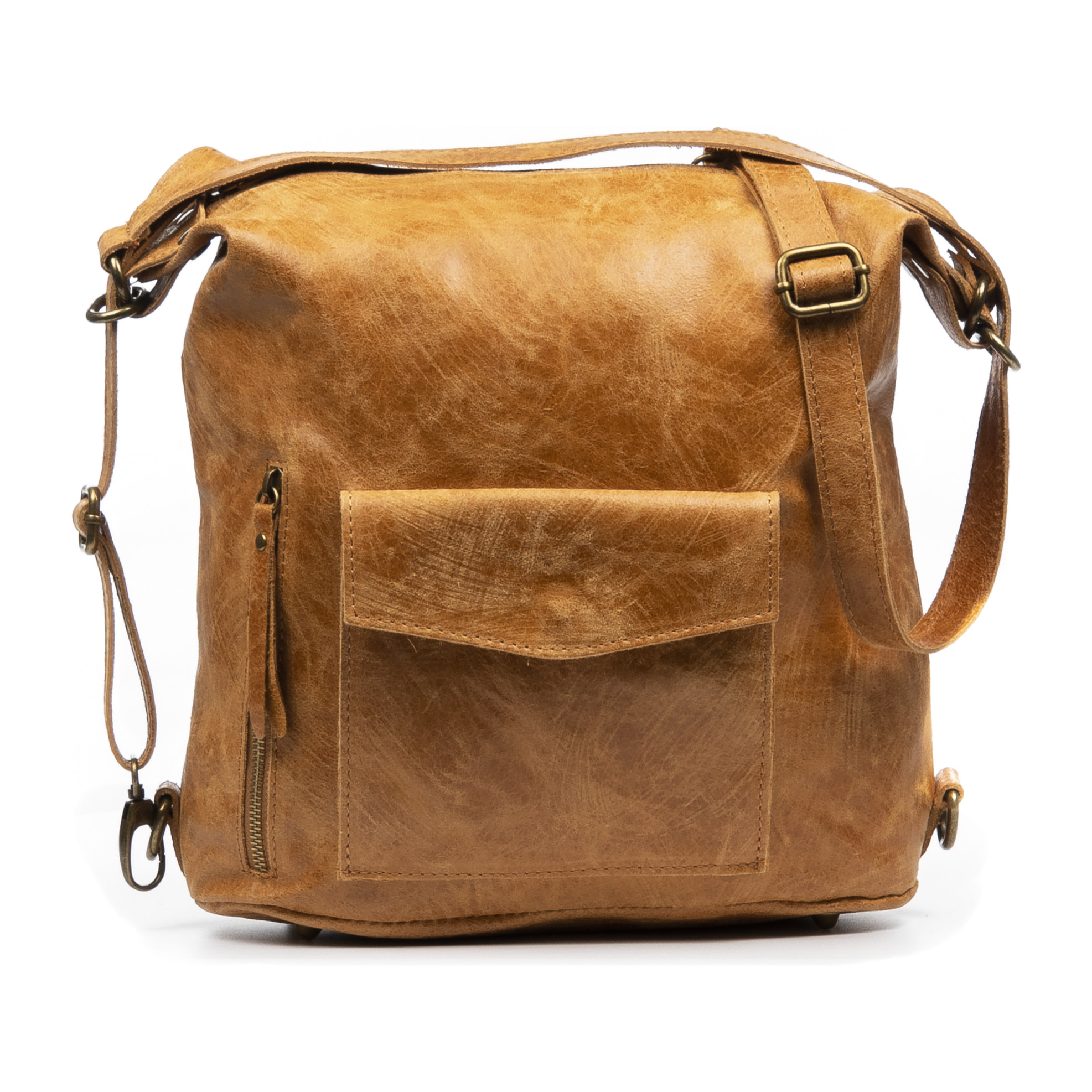 FIRENZE ARTEGIANI Borsa Zaino Donna Irene. Vera Pelle Scamosciata Stone Washed Made in Italy 31x13x32 Cm. Colore: pelle chiara