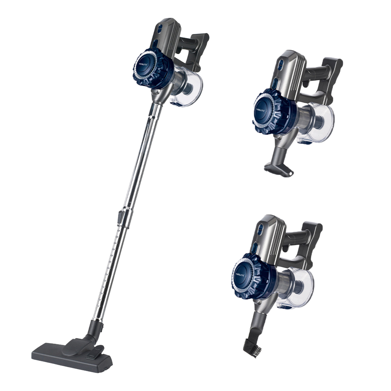 Aspirapolvere scopa senza fili 3 in 1, con 2000W di potenza.