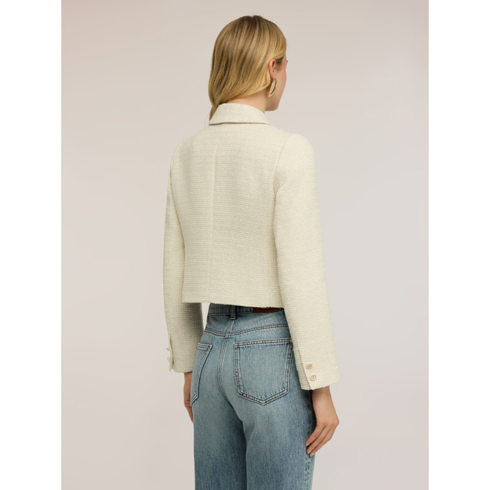 Motivi - Chaqueta corta en tejido bouclé - Blanco