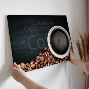 Tableau café tasse et grains Toile imprimée