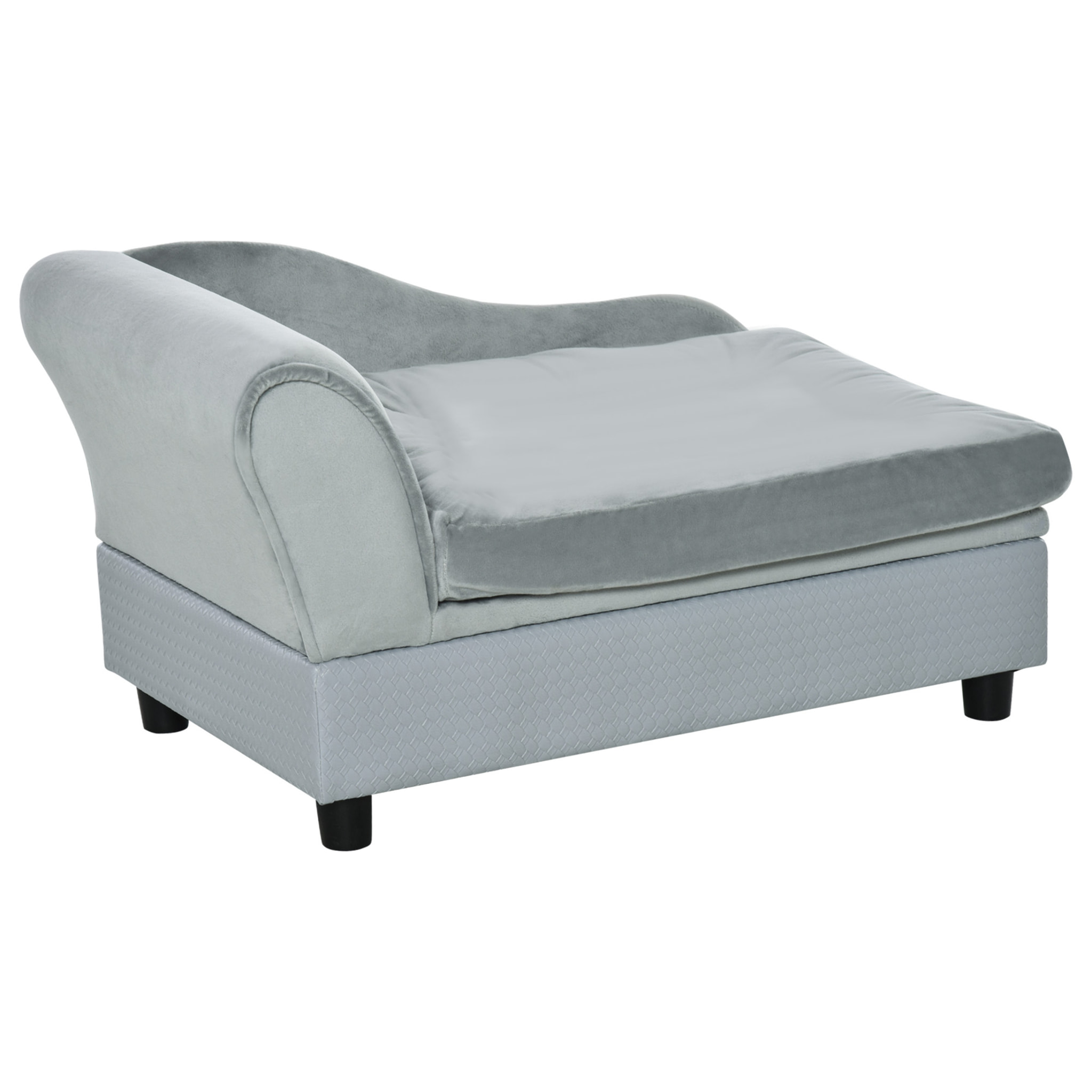 Pawhut Canapé Chien Chat Coussin d'assise Amovible 76 x 45 x 41,5 cm Bleu
