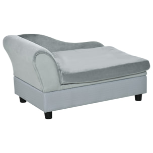 Pawhut Canapé Chien Chat Coussin d'assise Amovible 76 x 45 x 41,5 cm Bleu